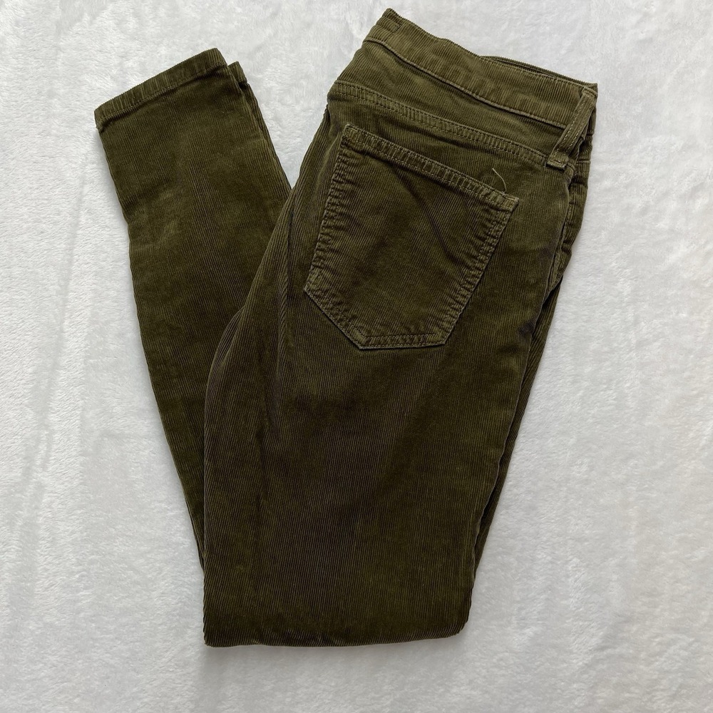 Current Elliott Corduroy‎ Skinny Jeans Women's 27 The Stiletto Olive Green